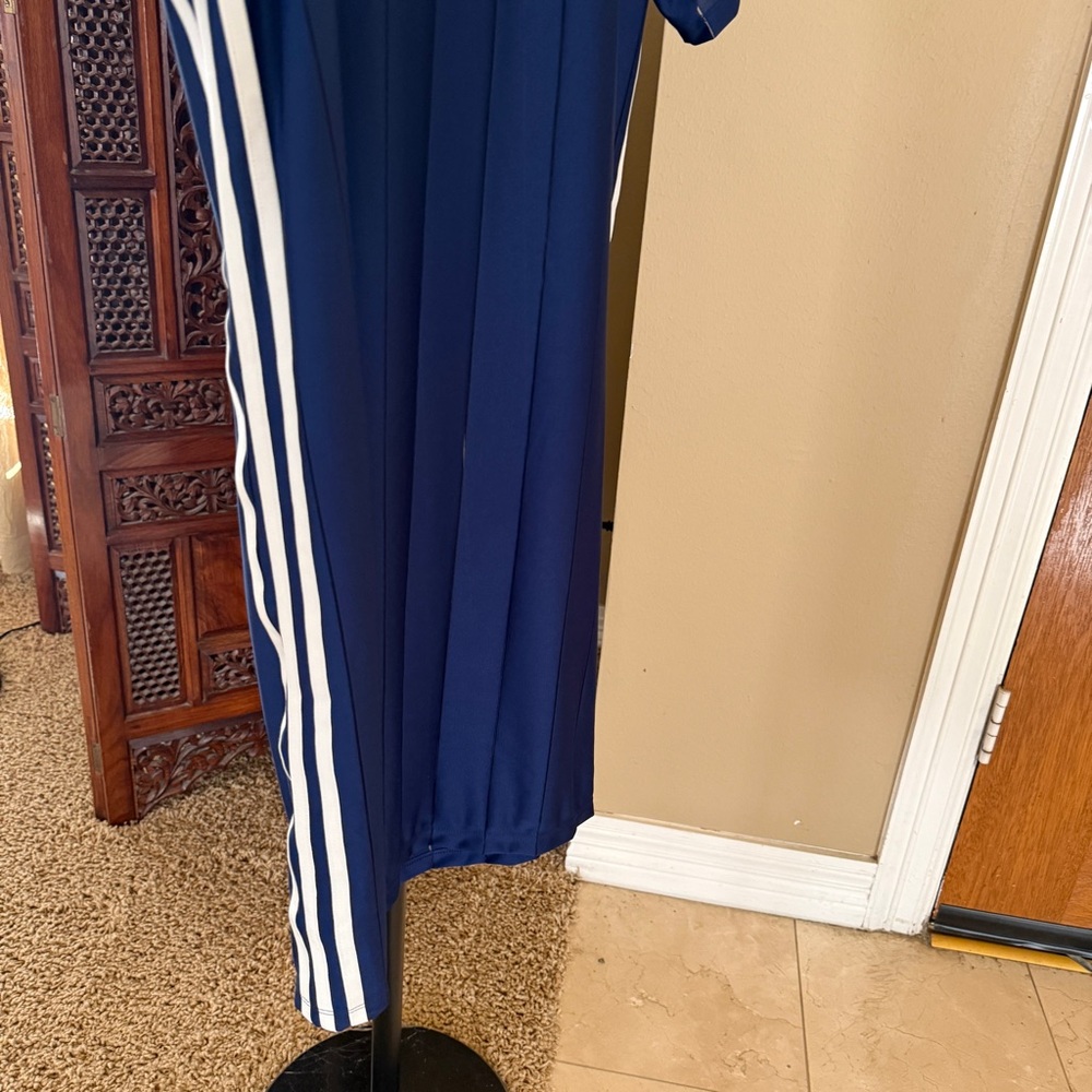 adidas Navy Blue Polo-Style Soccer Dress with White Stripes - Picture 4 of 8